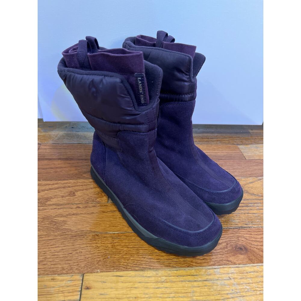 Land's End Purple Suede Commuter Snow Boots US8B 406465